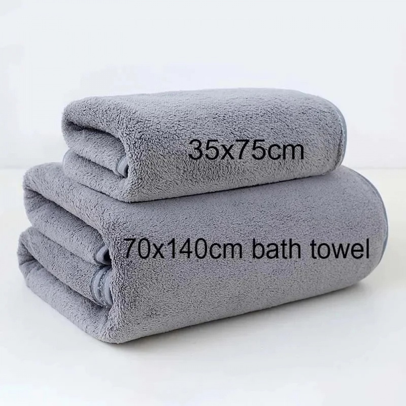 Home Textiles Face Towel - Thick Coral Fleece Towel Set, Soft