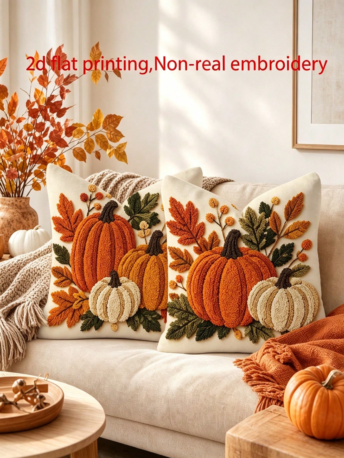 2pcs Country Rustic Fall Throw - Pillow Insert 18X18 评论和价格