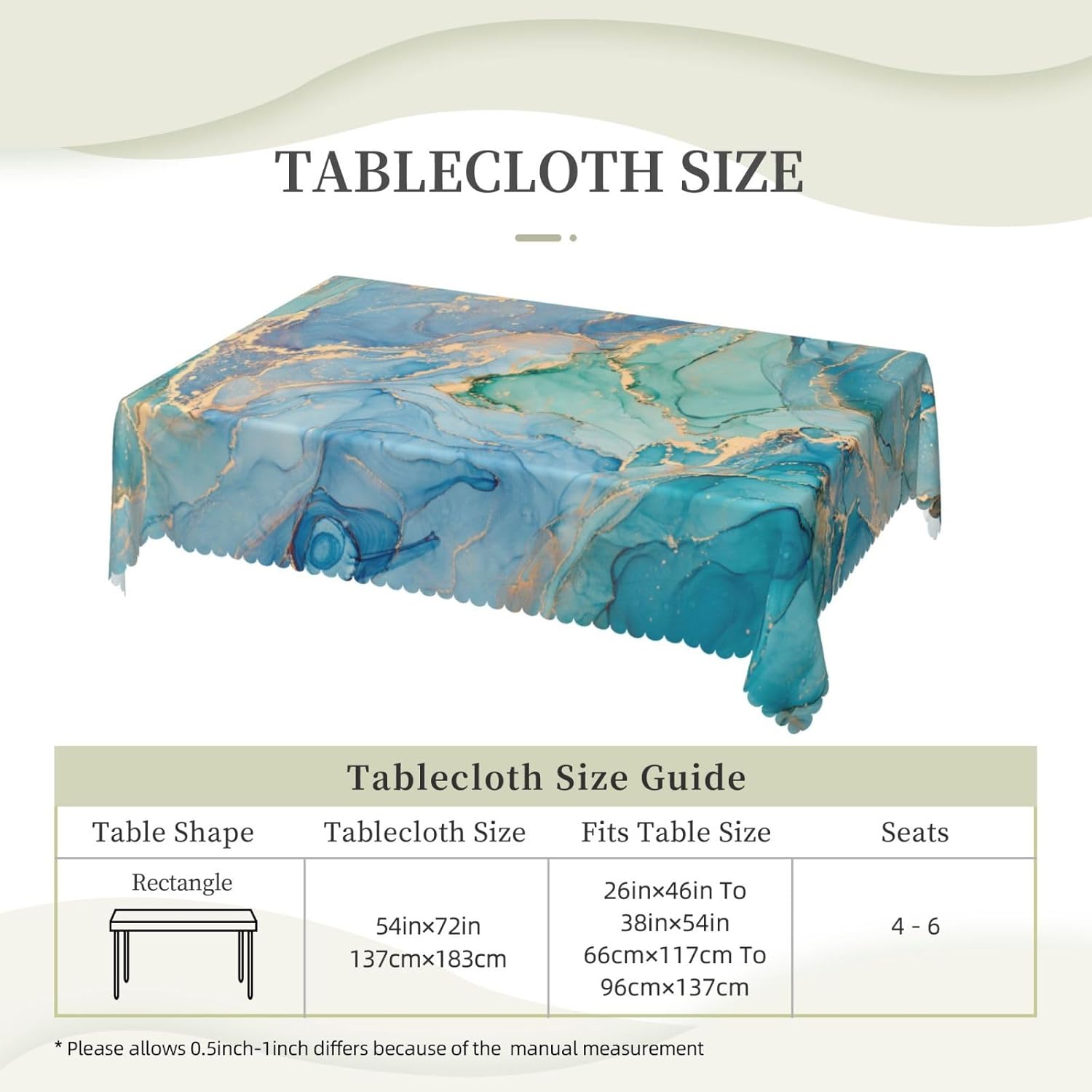 Luxury Teal Marble Fluid Table - Home Textiles Premium 评论和价格