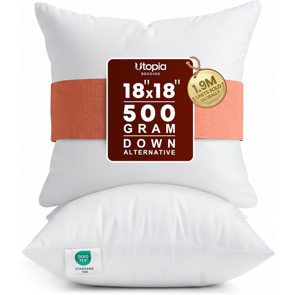 Pair of 18x18 White Pillow Ins - Pillow Insert 18X18 评论和价格